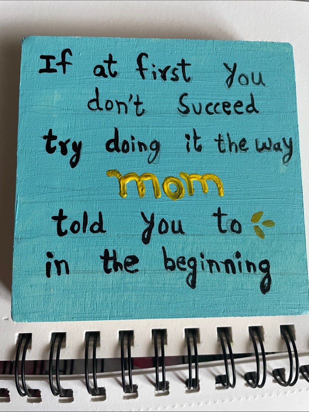 Teal and Gold 'Mom' Inspirational Wall Art Plaque